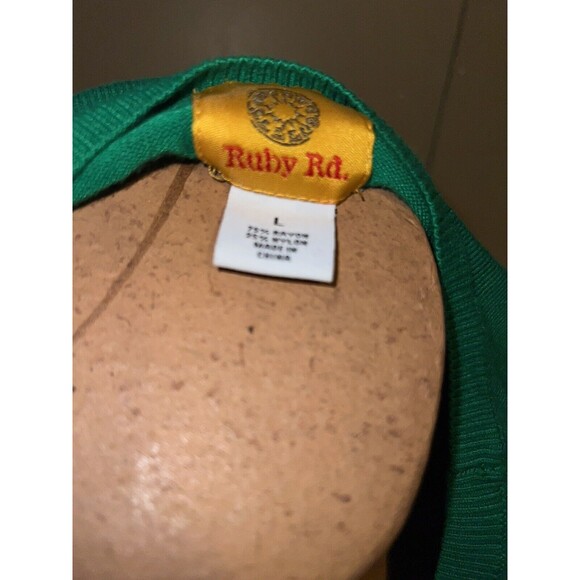 Women's Ruby Rd Green Beaded Long Sleeve Sweater Size Large - Picture 3 of 11